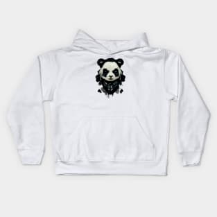 Angry panda portrait Kids Hoodie